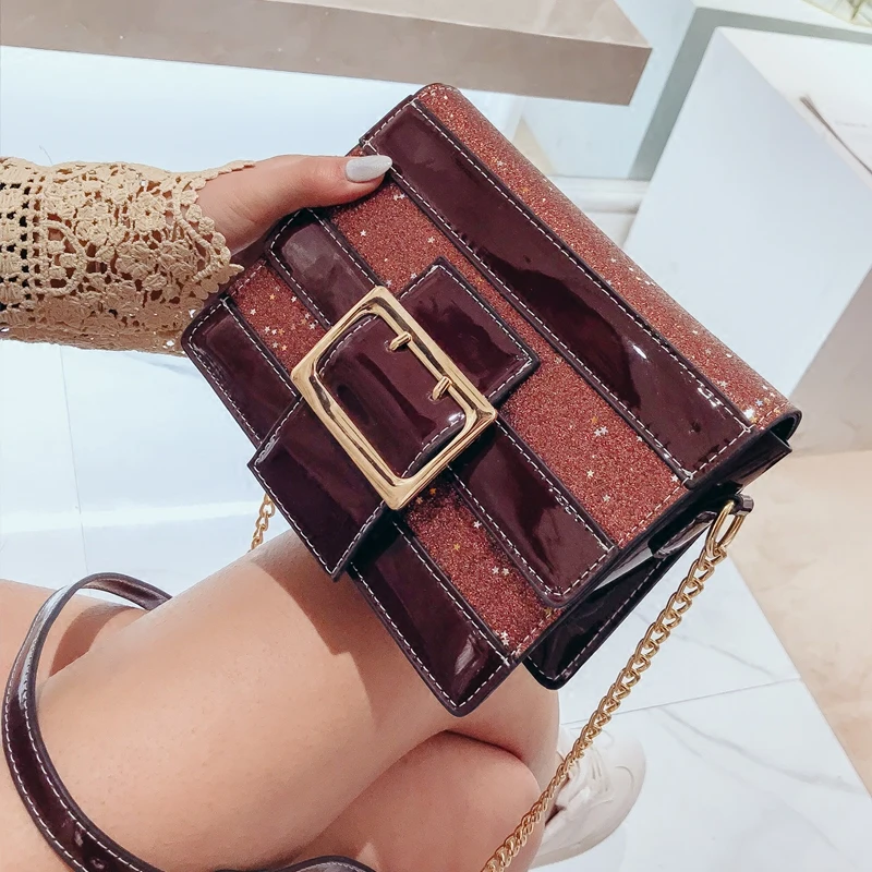 

LXTAZG Fashion Famous Designer Brand Women leather Handbags Sequins Shoulder Bag lady luxury Evening clutch bags Messenger Bags