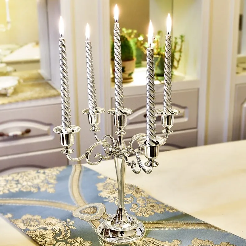 Candelabro A 5 Bracci Nero - Altezza 27cm, Base Antiscivolo, Per Decorazioni - Foto 5