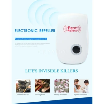 

200Pcs/Lot Mosquito Killer Electronic Ultrasonic Repeller Rat Mouse Repellent Anti Rodent Tools