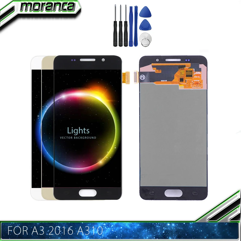 

For Samsung Galaxy A3 2016 A310 A310F A310H A310M LCD Tested Display Digitizer Touch Screen Assembly with Brightness Control