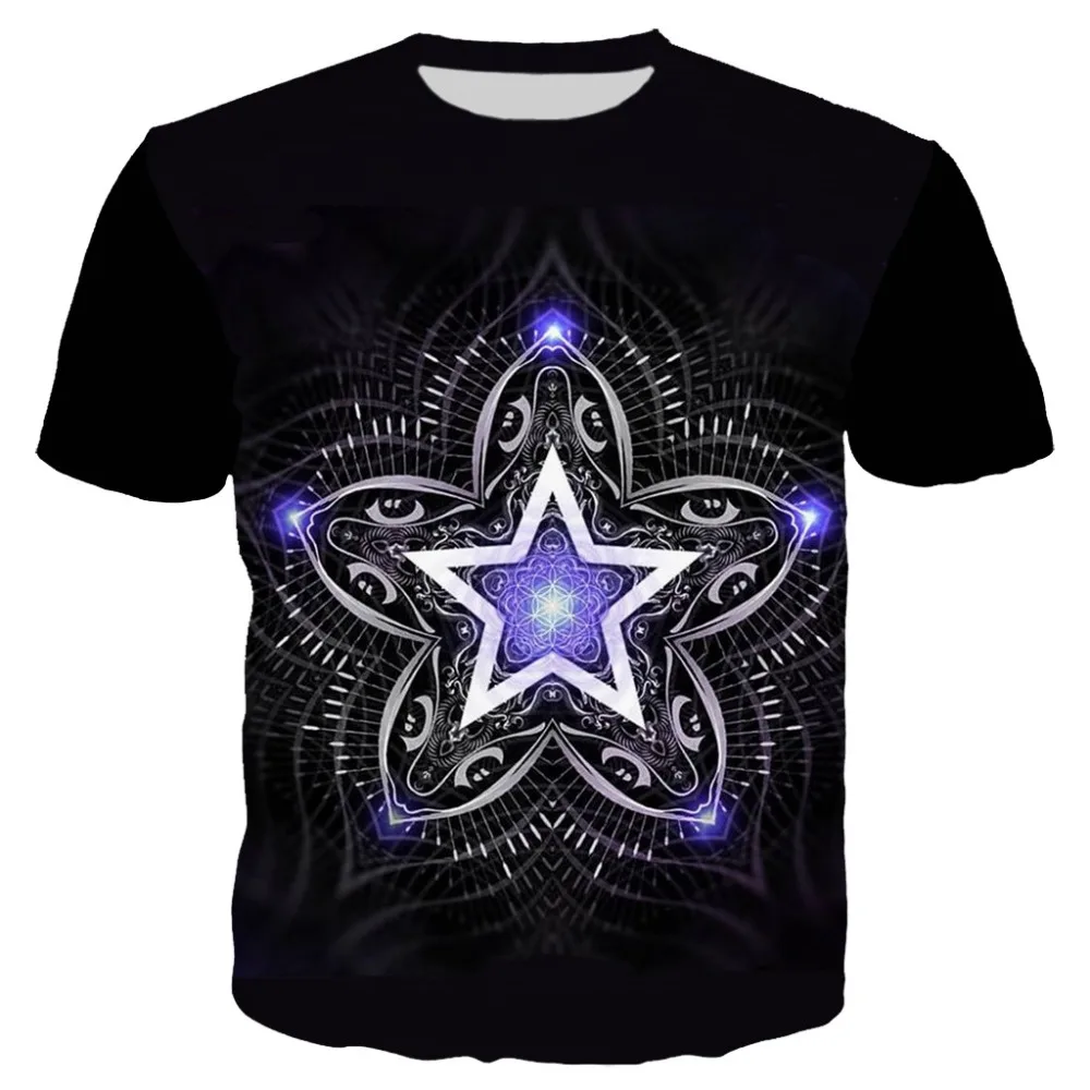 

YX Girl 2019 Summer Unisex Tops Tees Starflower Tshirt For Men Women Short Sleeve O-neck T-shirt Streetwear dropshipping