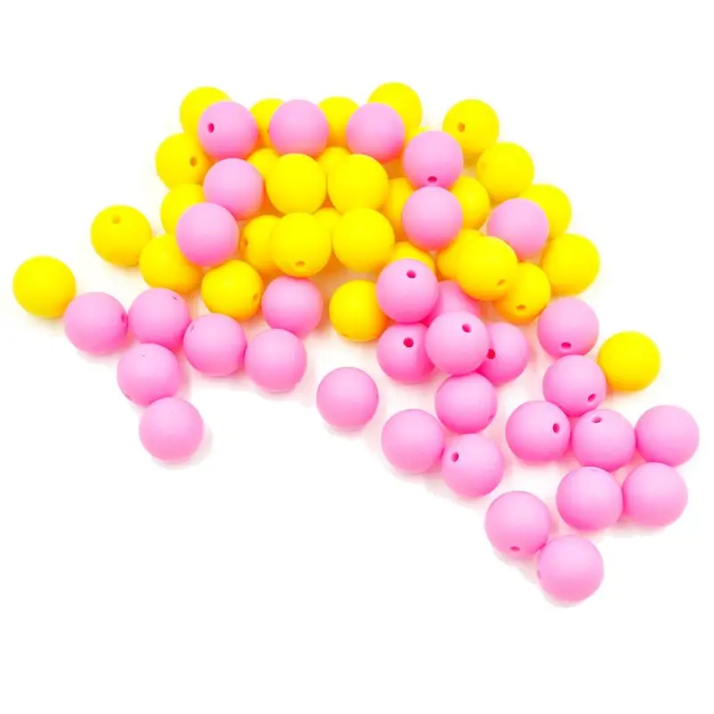 

10pcs Jewelry Accessories Round Silicone Bead Food Grade Baby Teething Toy Mom Necklace Bracelet Baby Infant Teether BPA Free