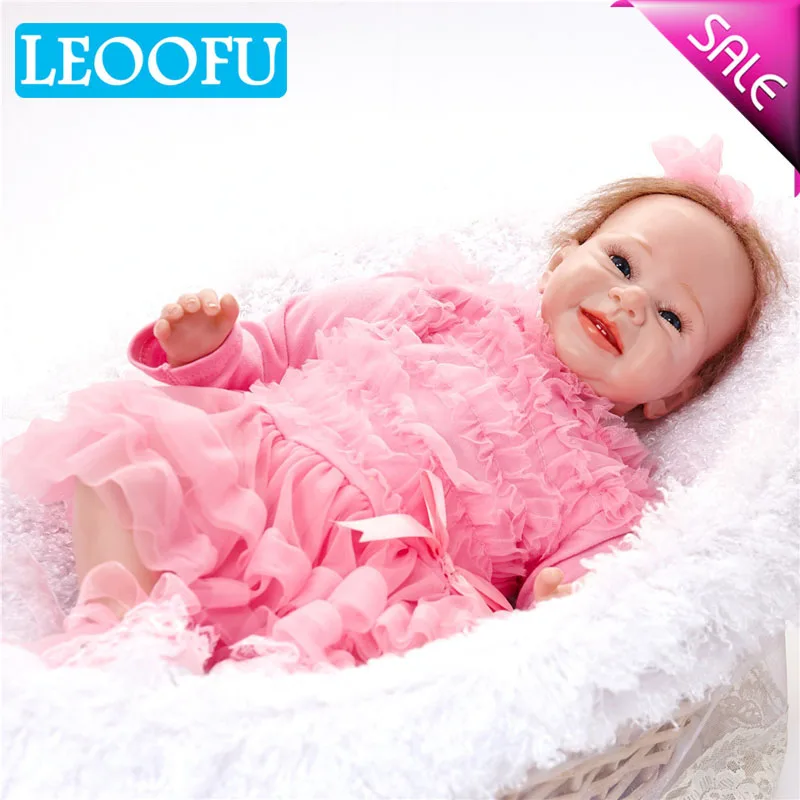 

LEOOFU 55cm 22 inch baby reborn doll body silicone reborn baby doll lifelike newborn babies toys baby reborn christmas gift