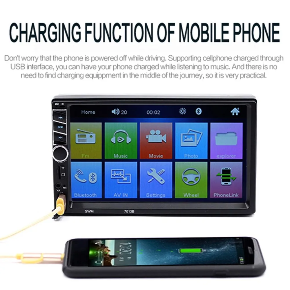 

7013B 1080 High Definition 7" Autoradio MP5 Player Card U- Disk Support Audio Radio multimedia player