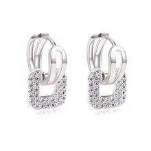 LNRRABC квадратные серьги-кольца с кристаллами из нержавеющей стали розового, золотого, серебряного цвета для женщин, модные ювелирные аксессуары, подарок Brincos