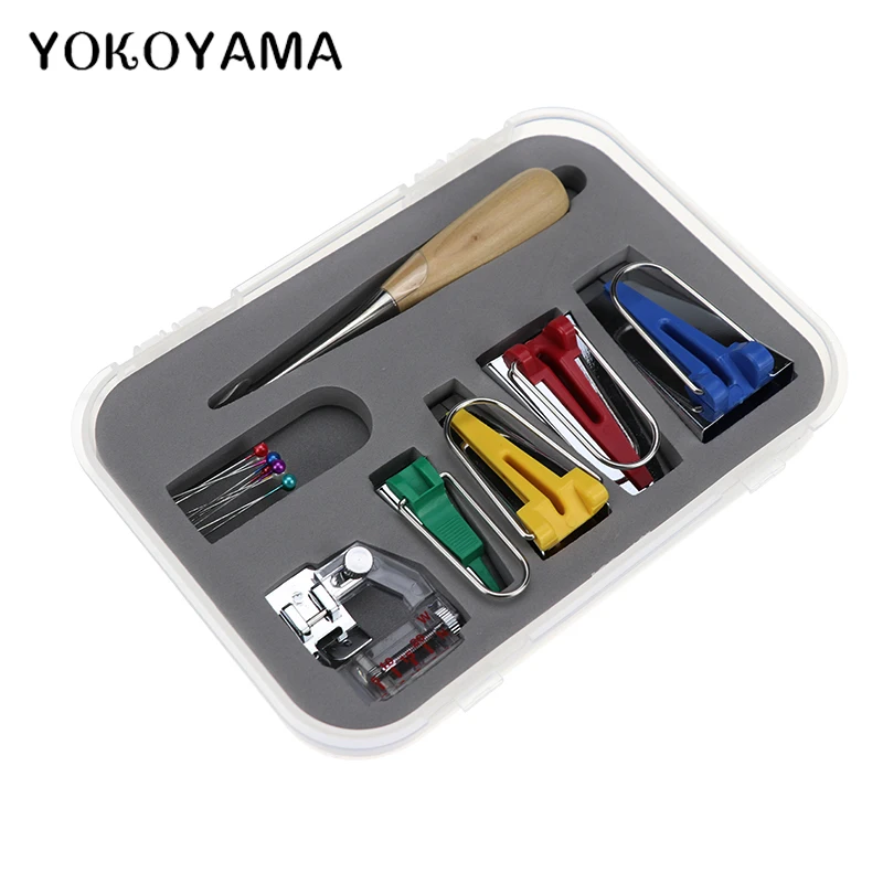 

YOKOYAMA Quilting Sewing Parts 1 Set DIY Sewing Patchwork Bias Tape Maker Tool Kit Machine Binder Presser Foot Home Tools