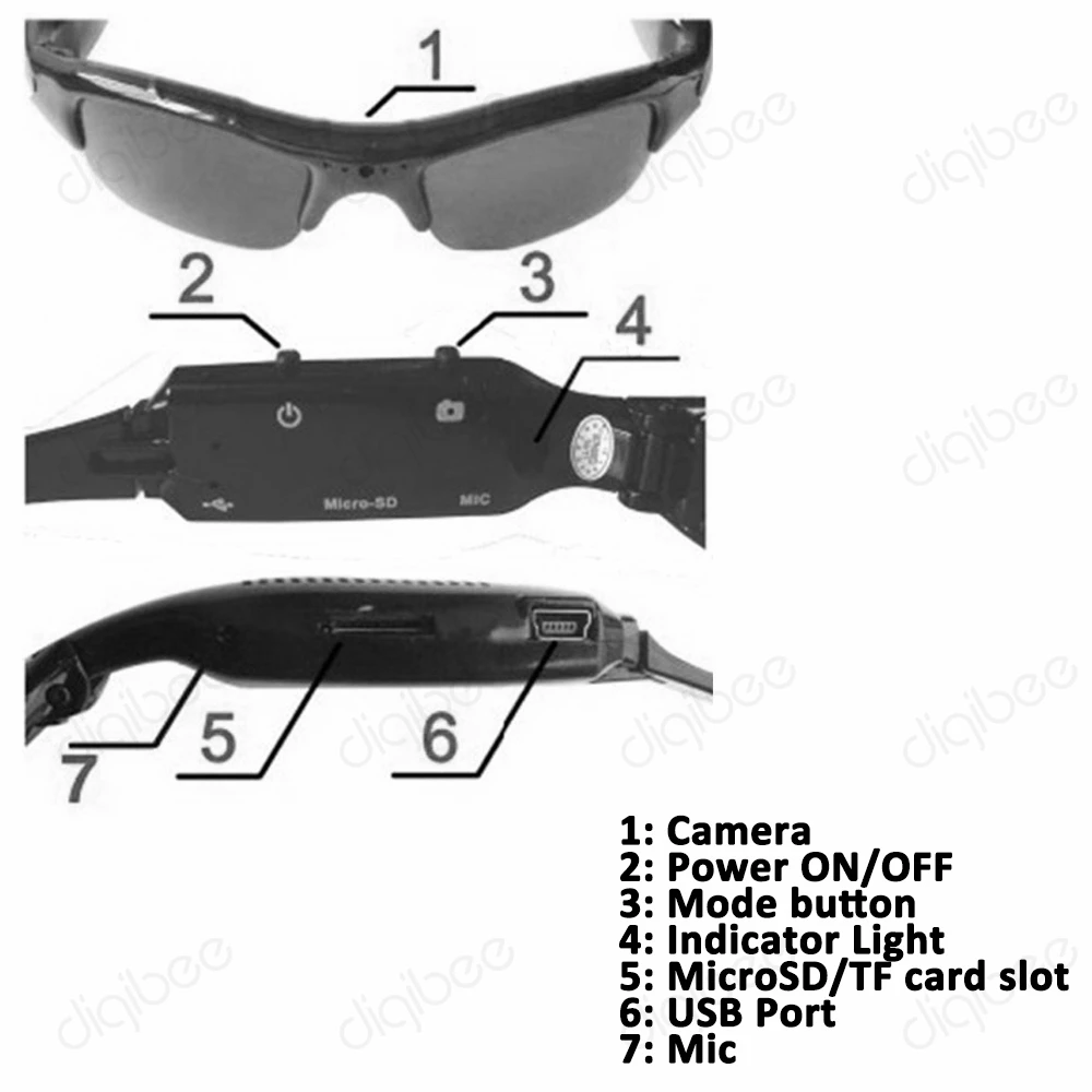 Крутой HD 720 P очки цифровая камера Аудио Видео рекордер Видео очки Мини Видеокамеры DV DVR Солнцезащитные очки с камерой