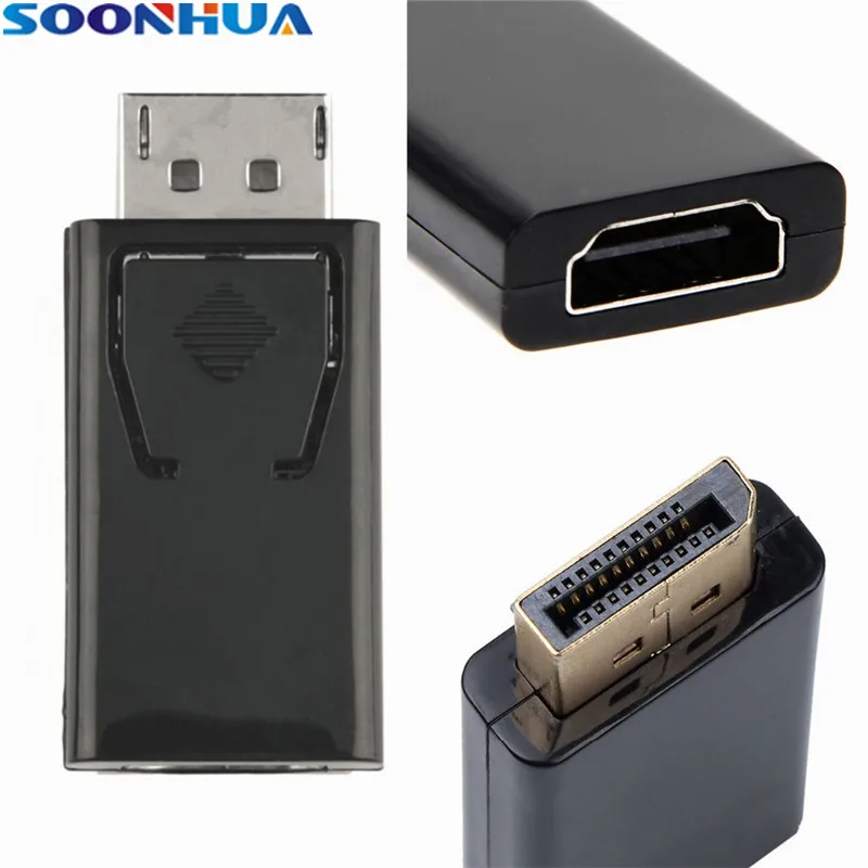 

SOONHUA PC Display Port To HDMI Male Female Adapter Plug And Play Converter 10.8Gpbs Video Bandwidth For 1080P HDTV Projector