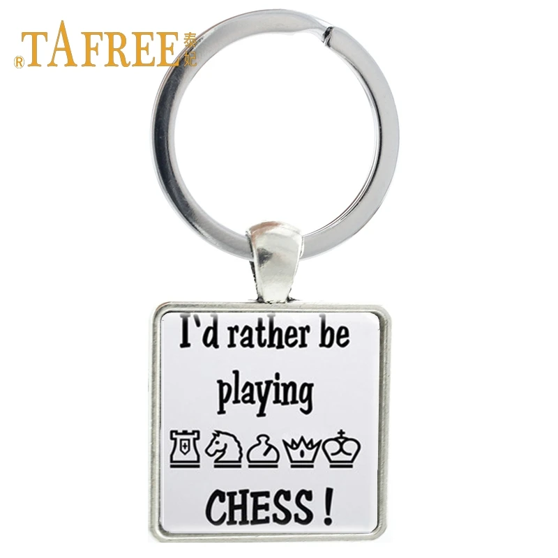 TAFREE винтажный брелок с рисунком из игры keep calm and play chess, автомобильный брелок для ключей для мужчин CH70 - Цвет: CH73