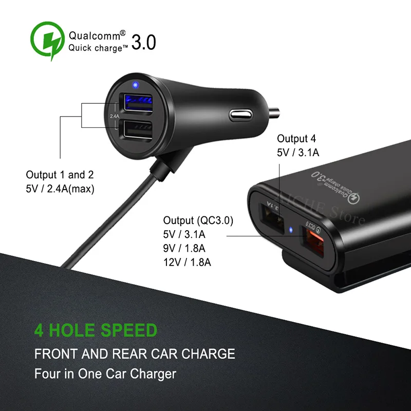 4 Порты QC 3,0 USB быстрое автомобильное наклейки для зарядного устройства Аксессуары для BMW e34 e46 g30 x5 e70 e92 x6 e39 f30 f31 f10 x5 e53 e70 e90