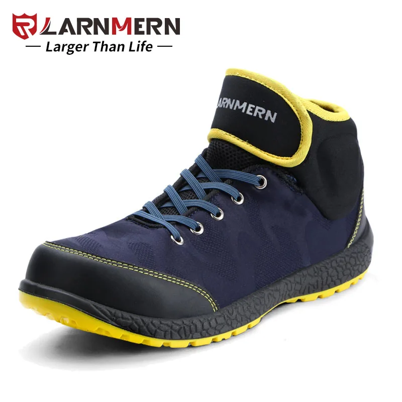 

LARNMERN Protection Grade S1P Safety Work Shoes Boots For Men Steel Toes Anti-static Kevlar Midsole Anti-puncture SRC Anti-slip