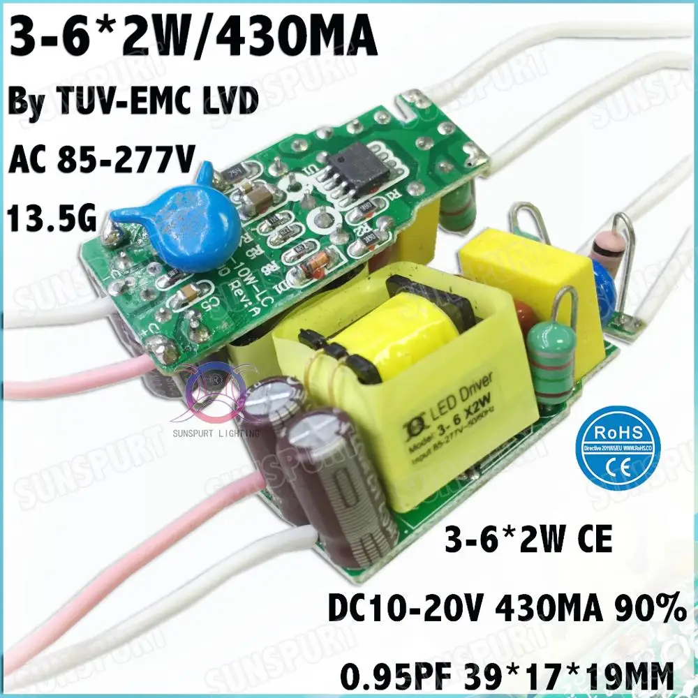 5-20 штук TUV-CE EMC LVD PF External36W AC85-277V светодиодный драйвер 1-25Cx2W 450mA DC2-85V постоянный ток для светодиодный лампы