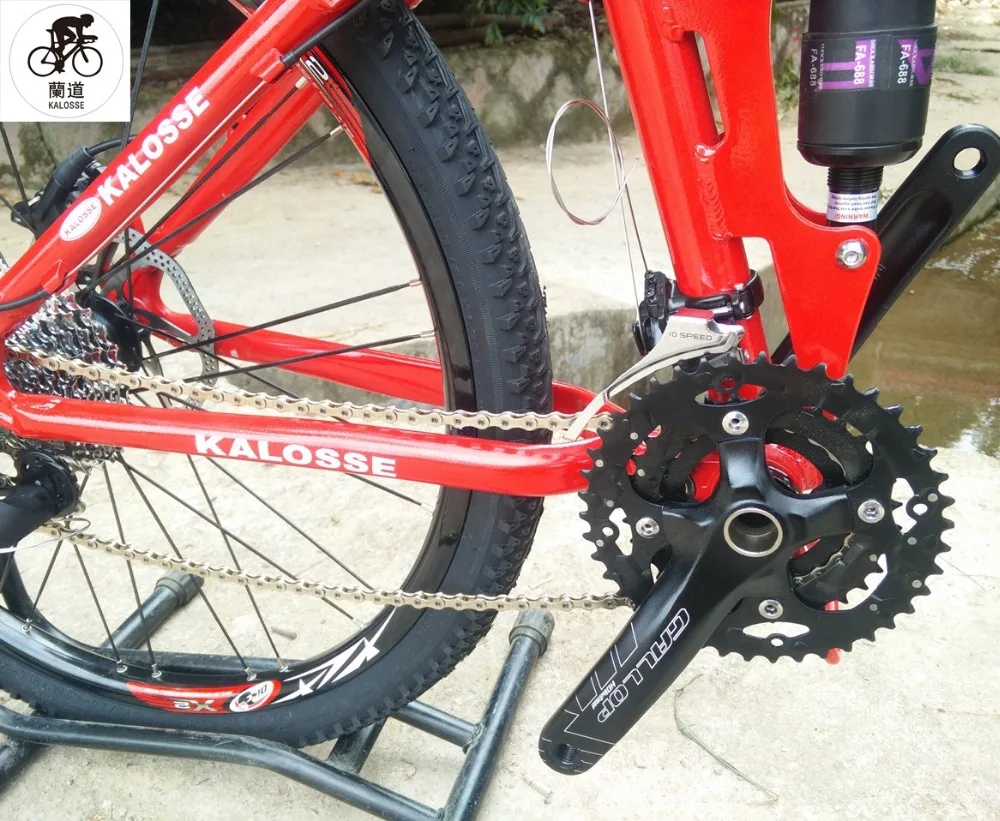 Clearance Kalosse  Full suspension frame 26inch  mountain  bicycle man& woman bike   30 speed   Hydraulic   brakes 11