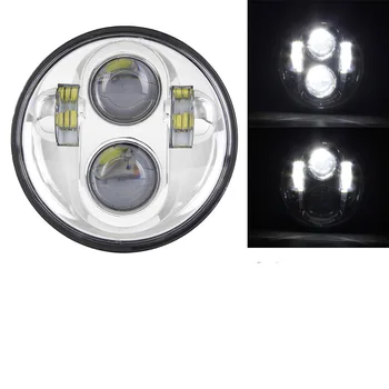 

45W Chrome5-3/4 5.75 Inch Moto Projector LED Headlight Motorcycles Headlamp