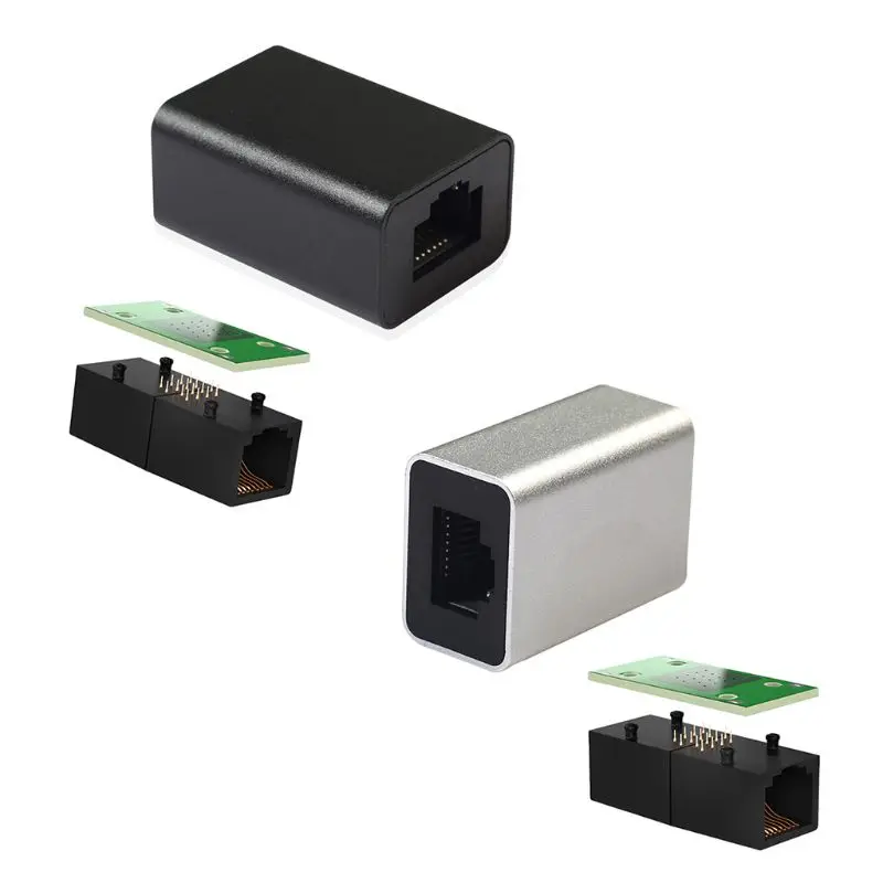 

Aluminum Alloy Cat6 Ethernet Shielded Protection 8P8C RJ45 Network Jack In-Line Coupler Female to Female Adapter Head