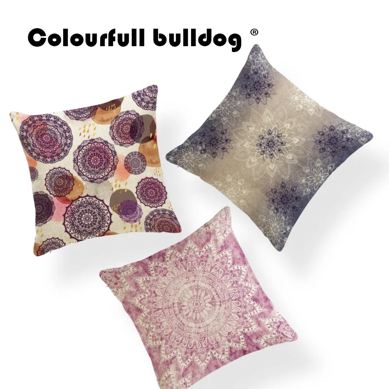 

Psychedelic Mandala Pillowcase Lotus Black Blue Bedroom Living Room Home Decoration Throw Pillow Geometric Pattern Sofa Cushion