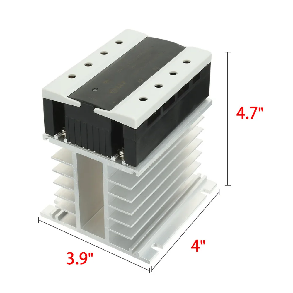 

New DC to AC 80A 3-32VDC to 40-440VAC SSR Thermal Compound Three Phase Solid State Relay + Heat Sink UL Recognized LSR1-3-380DA