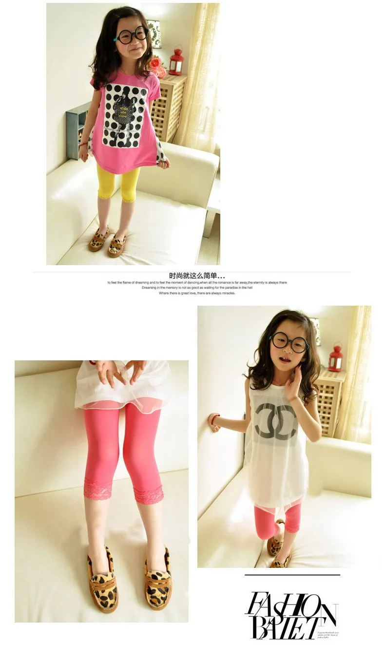 Розничная Карамельный цвет бархат детские облегающие брюки-легинсы для девочек с кружевными цветами, Штаны для маленьких девочек от 3 до 8 лет