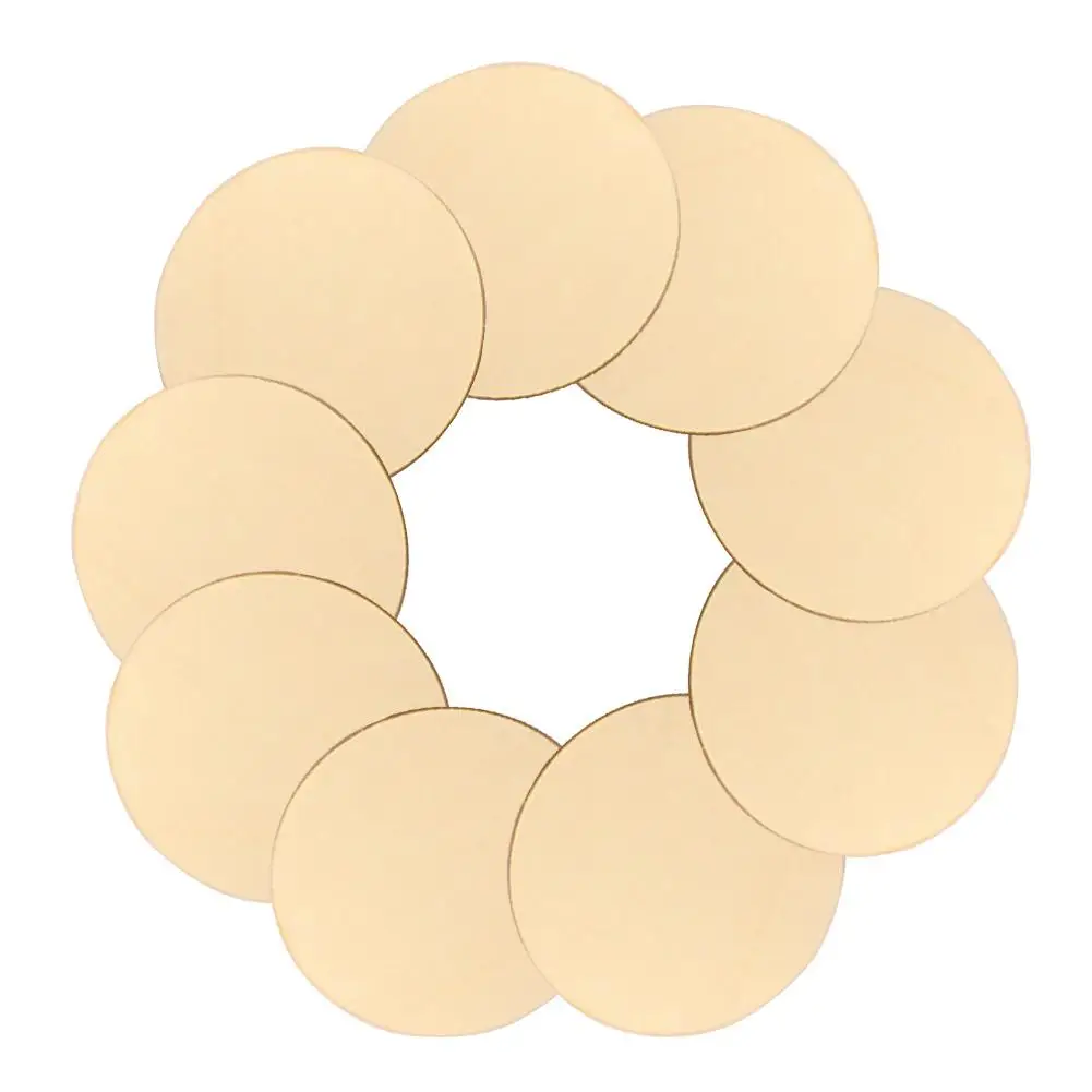 

50Pcs Blank Round Wooden Pieces Painting Scrawl DIY Home Office Christmas Decor hot