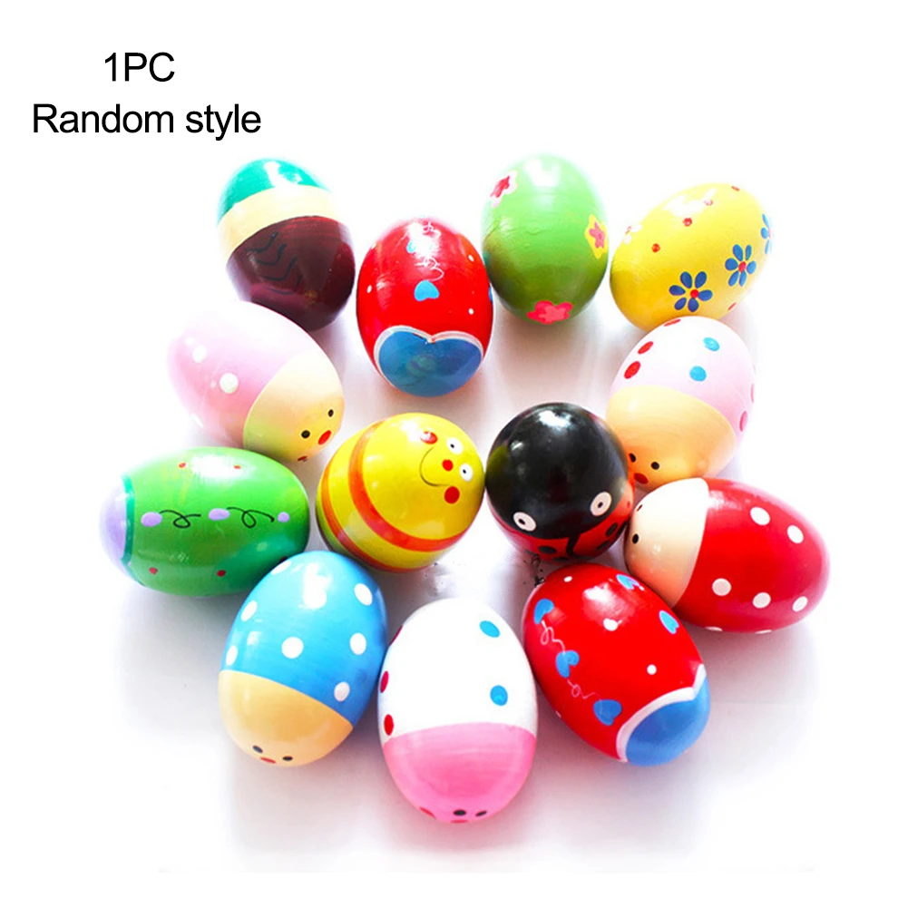 

Sand Eggs Shaker Percussion Wooden Musical Instruments Toys For Children kids Random color