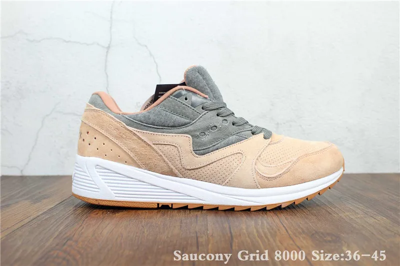 

New Arrivals Saucony Grid 8000 "Desert" Woen's Running Shoes Sneakers Saucony Women's Sports Shoes Tan/Grey Color Eur Size 36-39