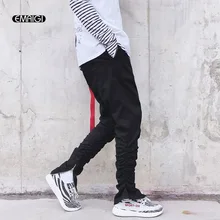 Мужские уличные повседневные штаны, модные складные хип-хоп шаровары, мужские спортивные штаны для бега