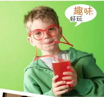 

500pcs Novelty items Amazing Silly multi-colors Glasses Funny Drinking Straw glasses Frames for party favor free shipping