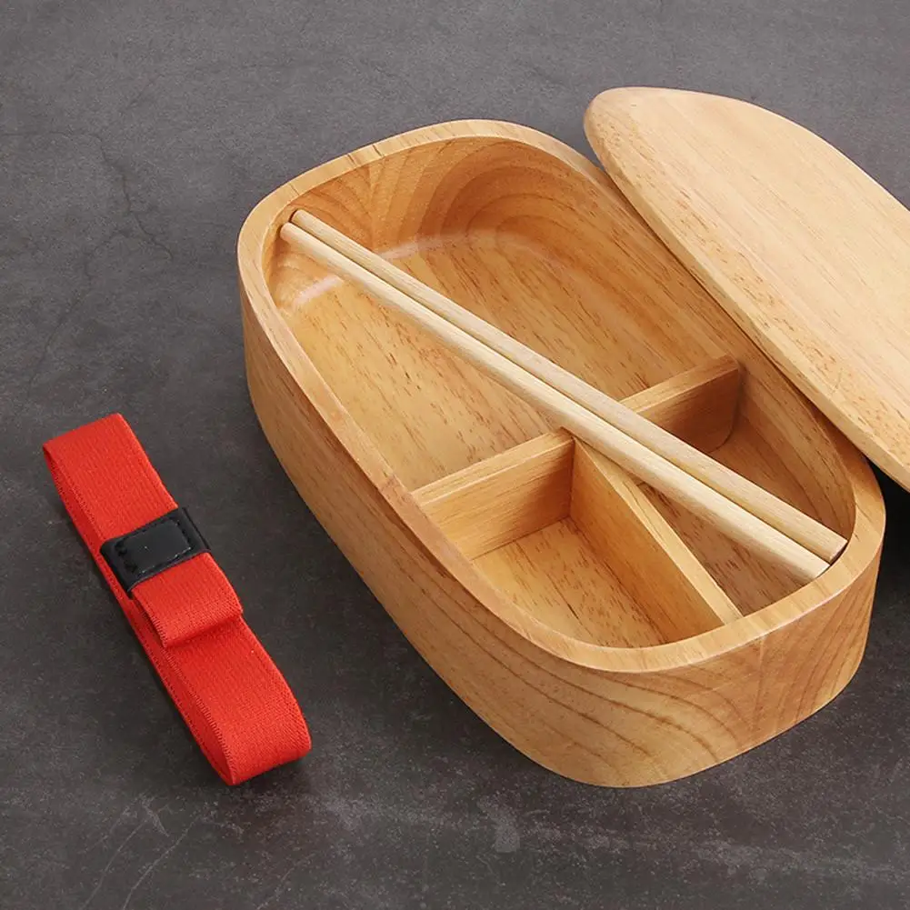 

Wooden Bento Boxes Vintage Traditional Natural Square Wooden Lunch Food Containers Lunch Storage Box For Men And Women Kitchen #