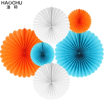 

6PCS/Lot Mixed Size Tissue Paper Fan For DIY Wedding Decoration Crafts Hanging Wedding Supplies Birthday Party Decorations Kids