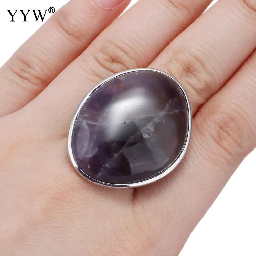 Античный натуральный серебристый цвет камень кольцо аметисты бирюзы морской опал полный палец кольцо для женщин Свадебные кольца на годовщину