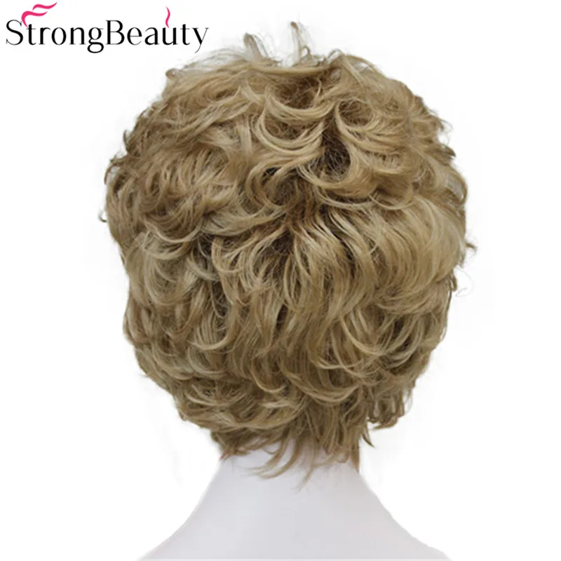 StrongBeauty искусственные синтетические волосы женские короткие вьющиеся парики для женщин много цветов на выбор
