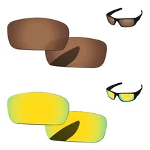 24 K золотой и медный коричневый 2 пары Поляризованные Сменные линзы для коленчатого вала Солнцезащитные очки Рамка UVA и UVB Защита