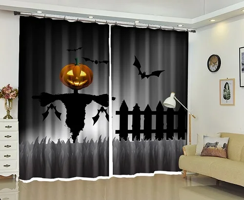 skull living room curtains