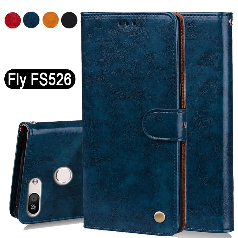

Luxury PU Leather Slip-resistant Flip Wallet Case For Fly Power Plus 2 (FS526) Book Case 5.0" Back Cover Case W02