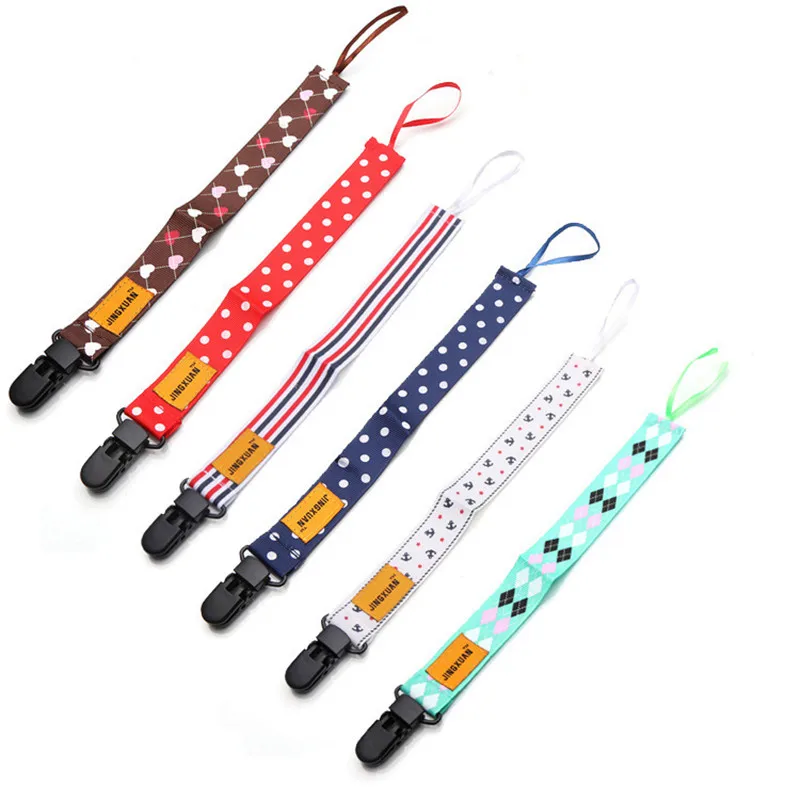

Funny Baby Pacifier Clips Holder Chain Ribbon Nipple Dummy Feeding Plastic Soother Chain Clip Holder Attache Chupeta A Pacifier