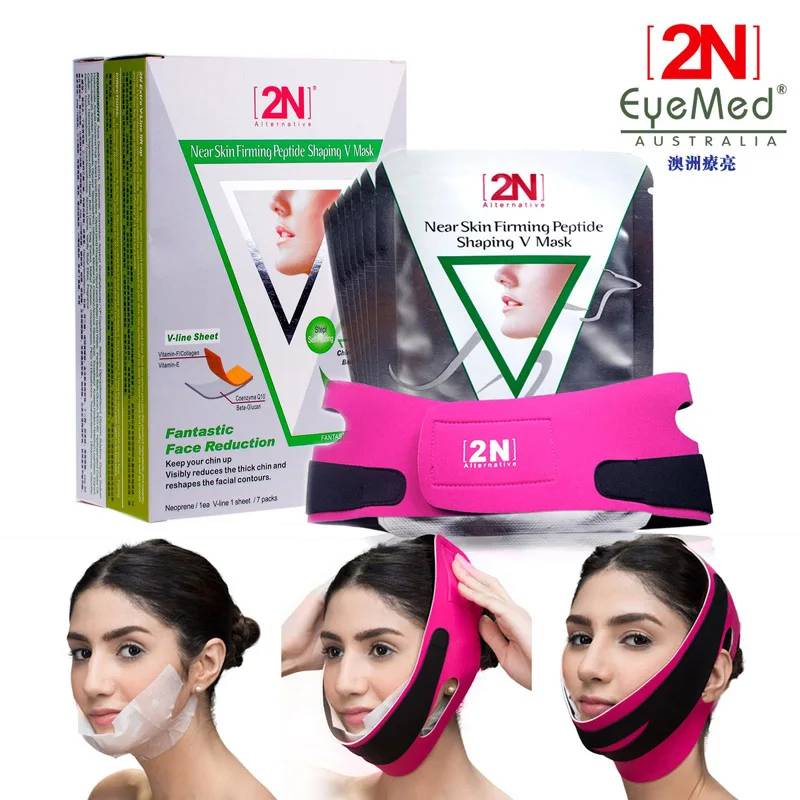 

2n face-lift firming mask 7 pieces with a bandage powerful V-Line Face slimming lifting shaping Free Shipping