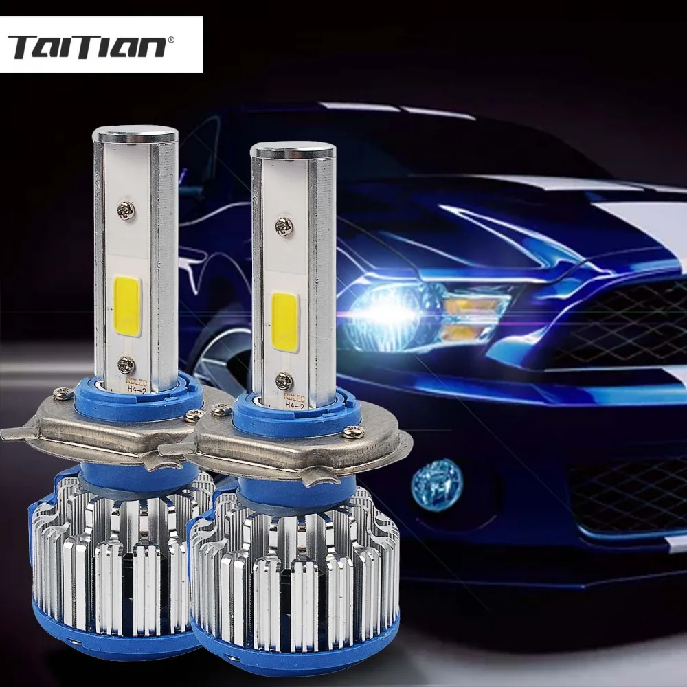 

Taitian 2Pcs COB H4 lamp Hi/Lo 6000LM 6000K White 60W 12 v led bulb Car Canbus Headlight auto lights bulbs for toyota fielder