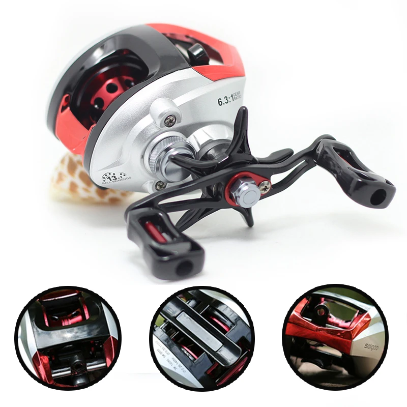 

13+1 ball bearing 6.3:1 Feeder low profile Fishing reel left/right hand Carp large Bait Casting Fishing Reels Shimano