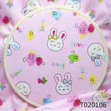 Детские розовый милый кролик мультфильм печати хлопок Ткань для пэчворка Ткань S куклы ткань узор Ткань по метр лоскутное t020106