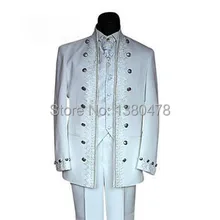 Дизайн сезона Белый Жених Смокинги для женихов Для мужчин Нарядные Костюмы для свадьбы Best человек Костюмы(куртка+ Брюки для девочек+ жилет+ галстук