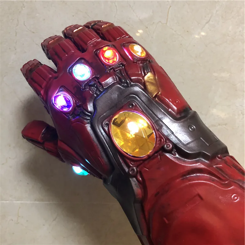 1:1 светодиодный светильник Thanos Gauntlet военные Косплей Перчатки ПВХ экшн-модель игрушки подарок на Хэллоуин Детский подарок