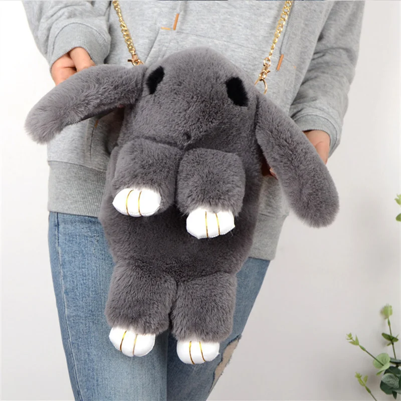 Новинка 2019 забавная плюшевая сумка в форме кролика Женский мини рюкзак