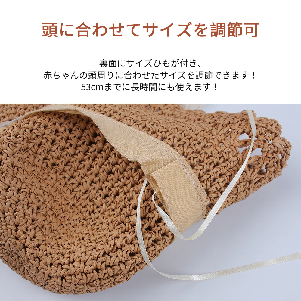 Bow Baby Girl Straw Sun Hat Hollow Breathable Cool Fedora Cap for Princess Sunshade Summer Beach with Wide Brim Sweat Band and Chinstrap (8)