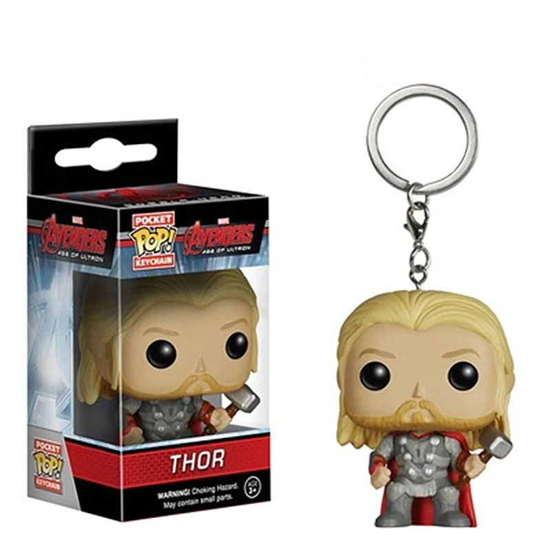 Funko Pop Карманный Брелок для ключей Pop Marvel Мстители Капитан Америка Железный человек Человек-паук фигурка странные вещи Дэдпул - Цвет: Thor