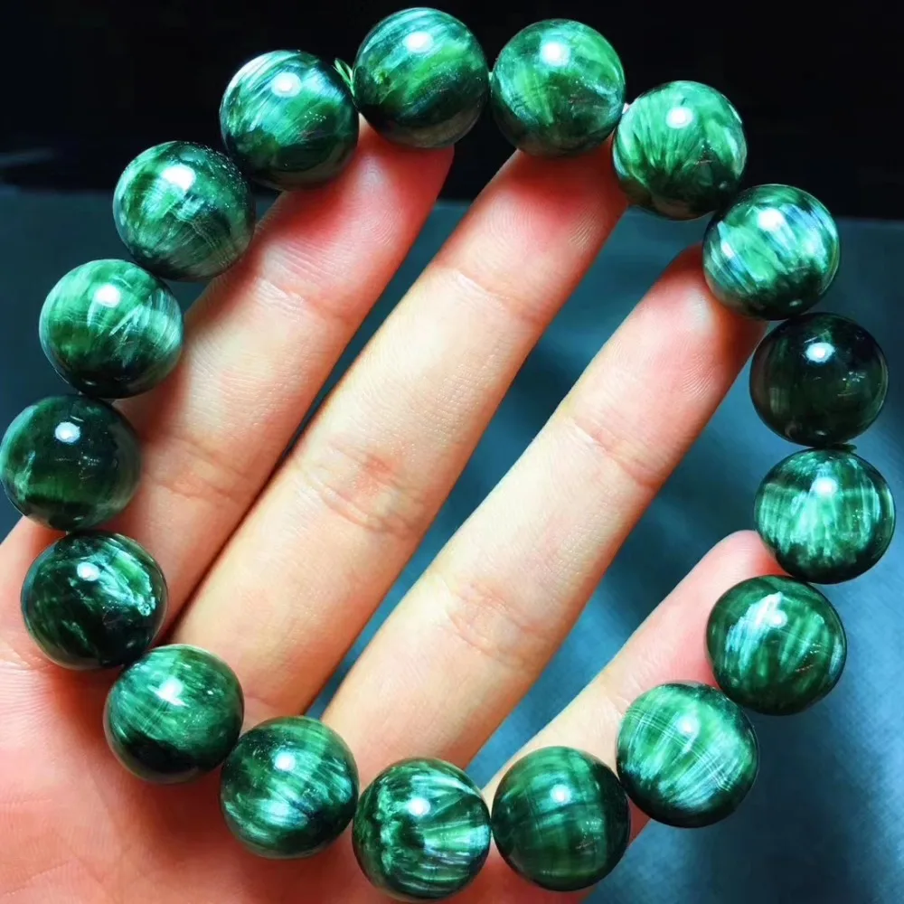 

Top Quality Natural Green Seraphinite Best Round Beads Bracelets Crystal Stretch Seraphinite 13mm Women Man Bracelet AAAAA