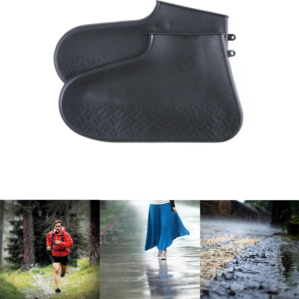 

Waterproof Solid Foldable Silicone Shoe Covers Rainy Days Non Slip Footwear Outdoor Rainproof Reusable Travel Protection Elastic