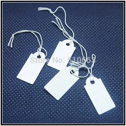 Details about   1000PCS Wholesale White Jewelry Label Price Tag Elastic PreStrung 