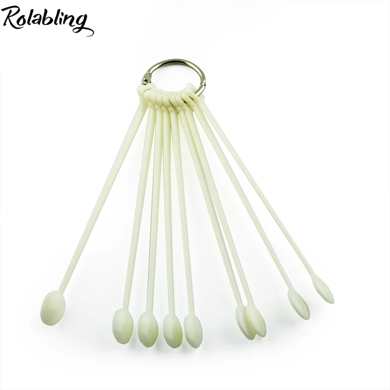 Rolabling 150tips/pack Natural Spoon Shaped Color Chart False Nails