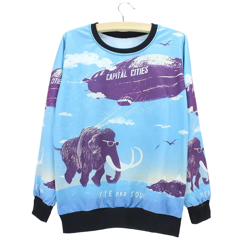 Женская толстовка с принтом в виде воздушных шаров и слона новый дизайн 2015