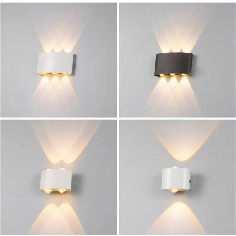 Kenlux 2W 4W 6W 8W led Wall lights Aluminum Up and Down Waterproof Indoor bedroom Outdoor Garden Lamp porch light WW/WH
